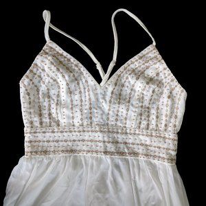 Meet Me in Madrid White Beaded Maxi Dress